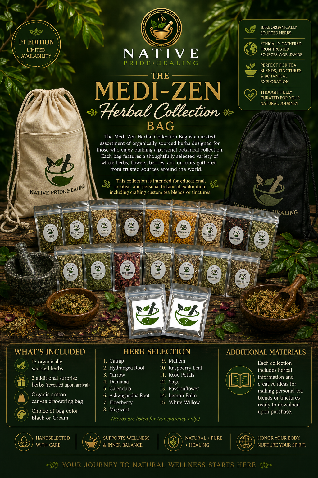 Herbal “Medi-Zen” Bag with downloadable E-BOOK